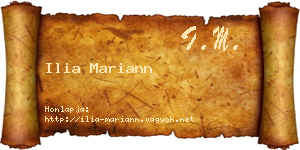 Ilia Mariann névjegykártya