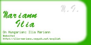 mariann ilia business card